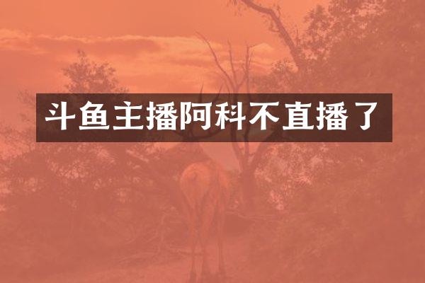 斗鱼主播阿科不直播了
