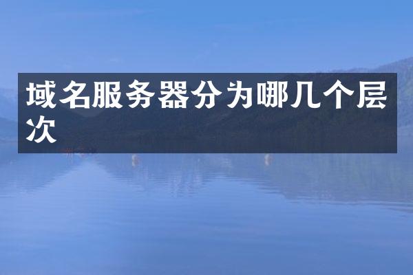 域名服务器分为哪几个层次