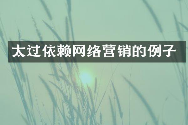 太过依赖网络营销的例子