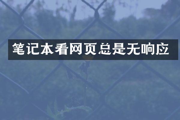 笔记本看网页总是无响应