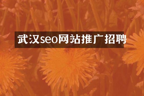 武汉seo网站推广招聘
