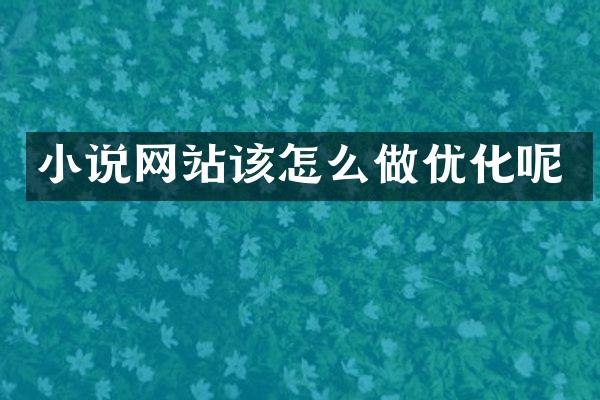 小说网站该怎么做优化呢