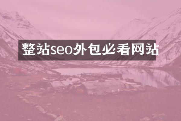 整站seo外包必看网站
