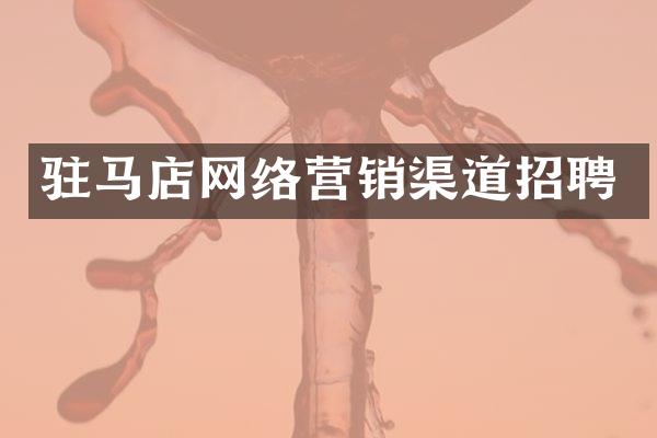 驻马店网络营销渠道招聘
