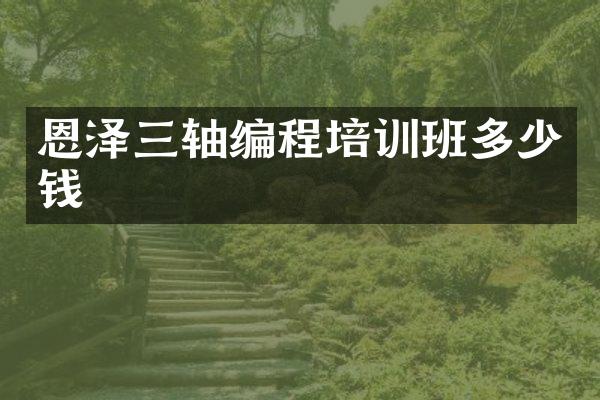 恩泽三轴编程培训班多少钱