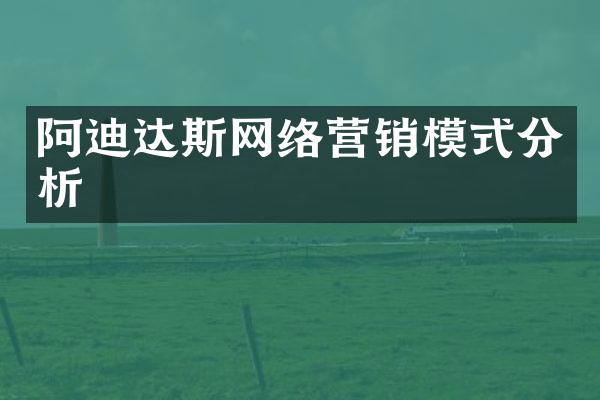 阿迪达斯网络营销模式分析