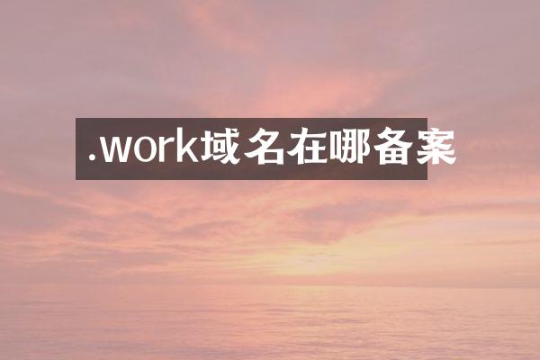 .work域名在哪备案