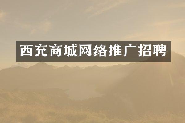 西充商城网络推广招聘