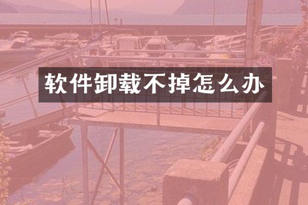 软件卸载不掉怎么办