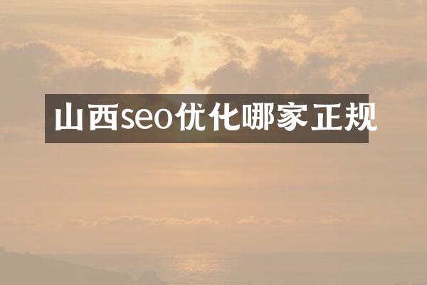 山西seo优化哪家正规