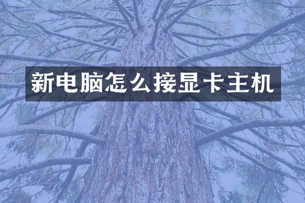 新电脑怎么接显卡主机