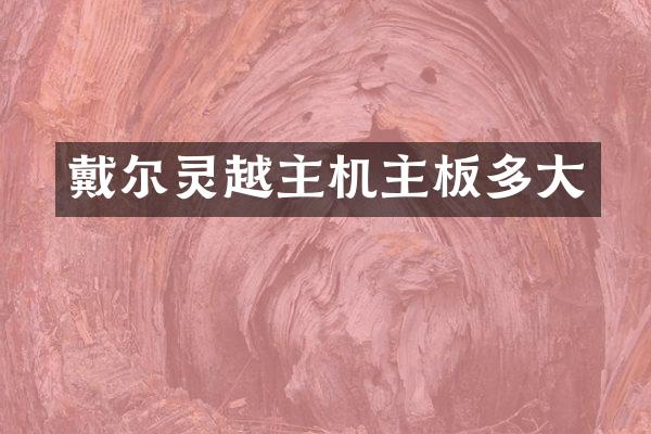 戴尔灵越主机主板多大