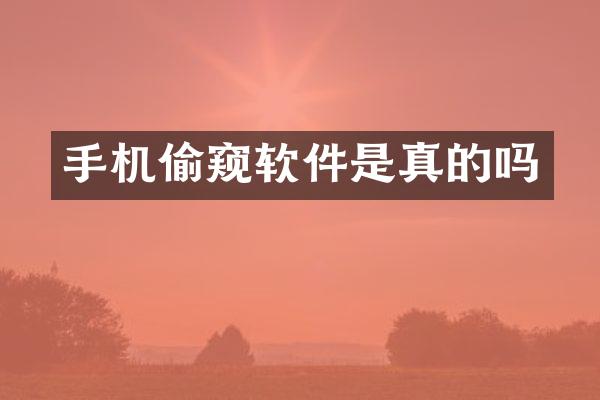 手机偷窥软件是真的吗