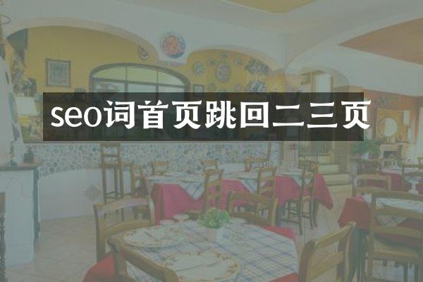 seo词首页跳回二三页