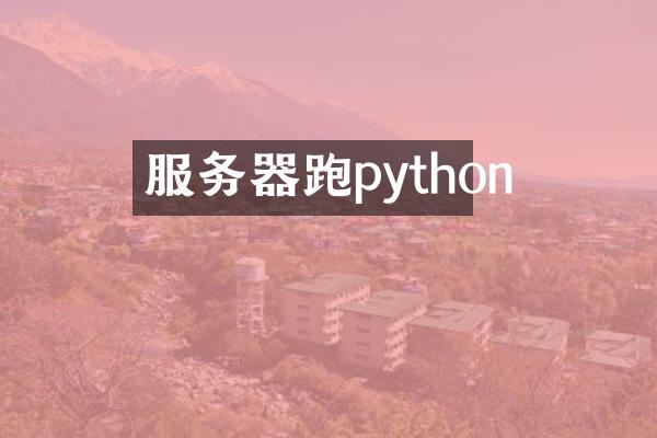 服务器跑python