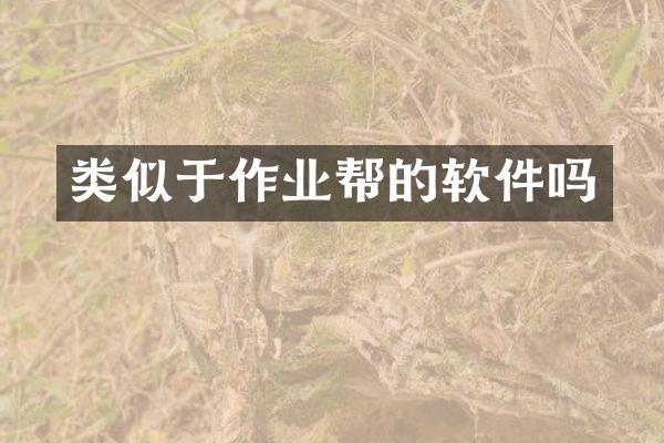 类似于作业帮的软件吗