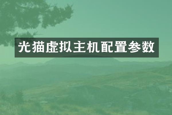 光猫虚拟主机配置参数