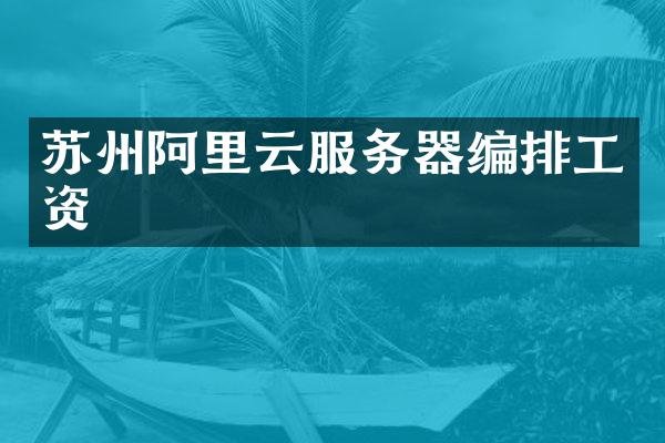 苏州阿里云服务器编排工资