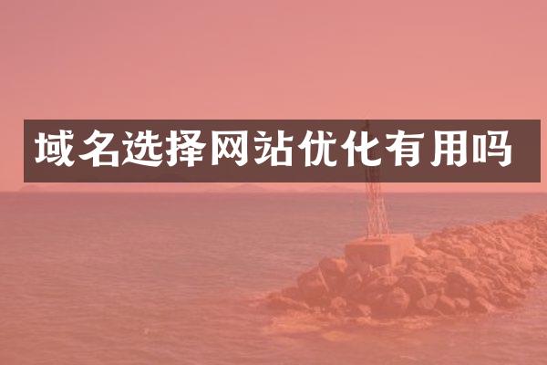 域名选择网站优化有用吗