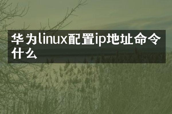 华为linux配置ip地址命令是什么