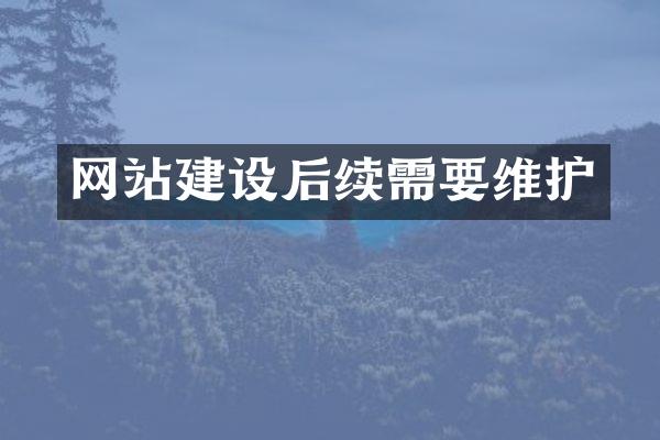 网站建设后续需要维护