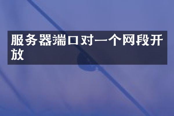 服务器端口对一个网段开放