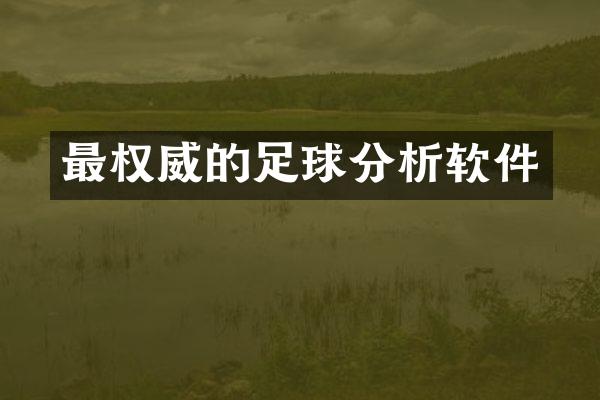 最权威的足球分析软件