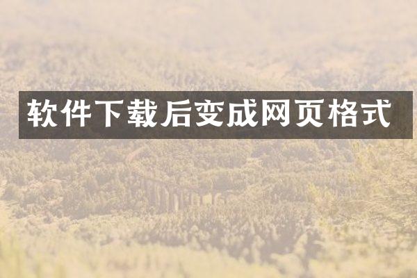 软件下载后变成网页格式
