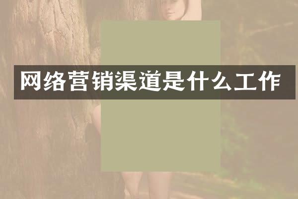网络营销渠道是什么工作