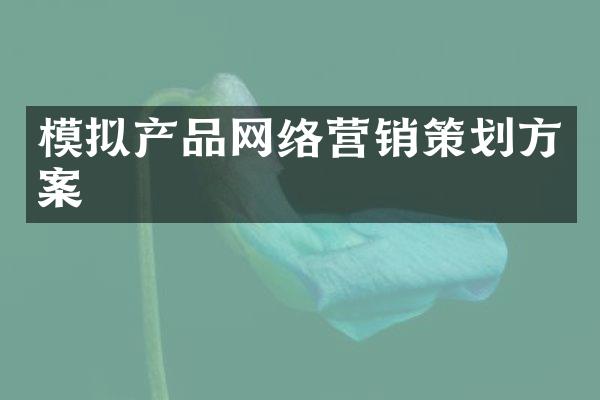 模拟产品网络营销策划方案