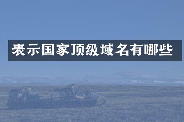 表示国家顶级域名有哪些