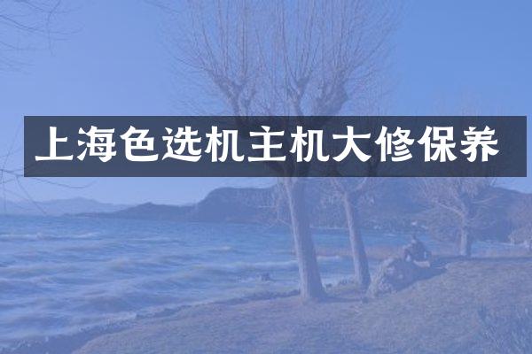 上海色选机主机大修保养