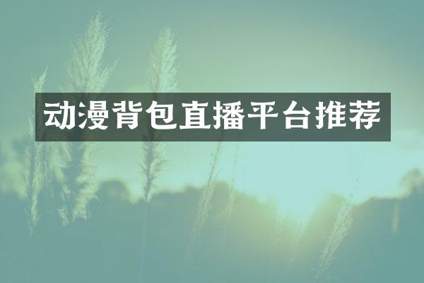 动漫背包直播平台推荐