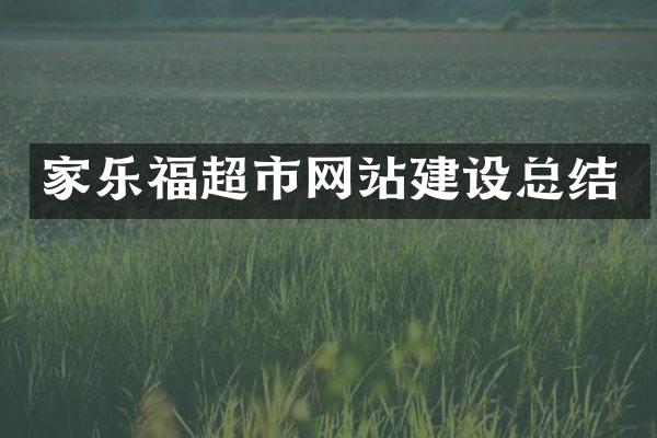 家乐福超市网站建设总结