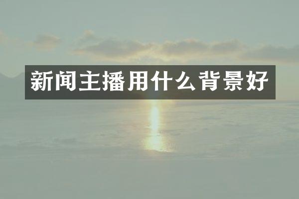 新闻主播用什么背景好