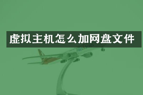 虚拟主机怎么加网盘文件