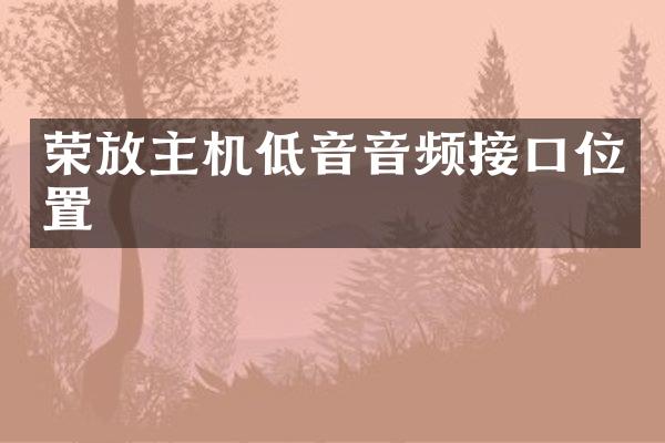 荣放主机低音音频接口位置
