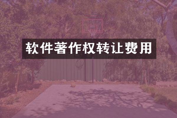 软件著作权转让费用