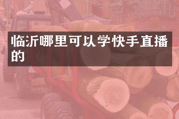 临沂哪里可以学快手直播的