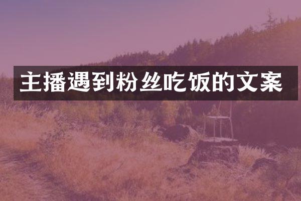 主播遇到粉丝吃饭的文案
