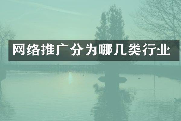 网络推广分为哪几类行业