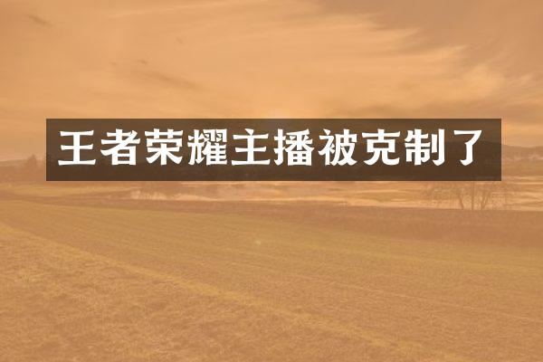 王者荣耀主播被克制了