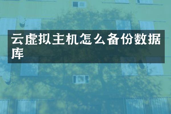 云虚拟主机怎么备份数据库