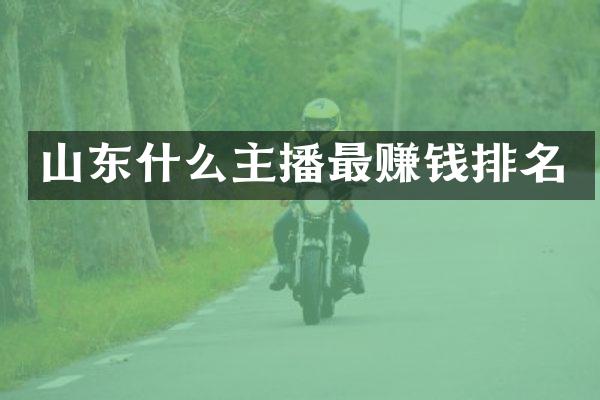 山东什么主播最赚钱排名