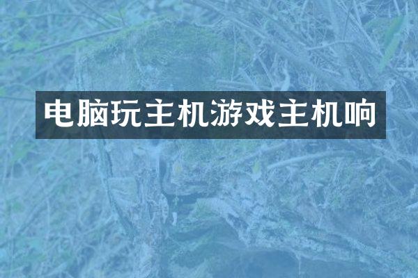 电脑玩主机游戏主机响