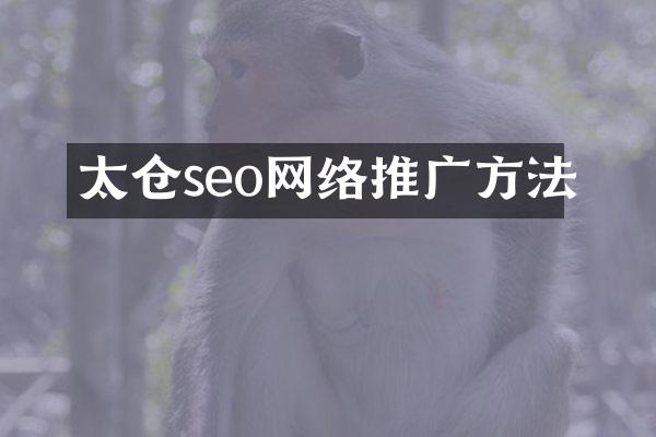 太仓seo网络推广方法