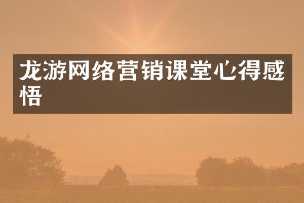 龙游网络营销课堂心得感悟
