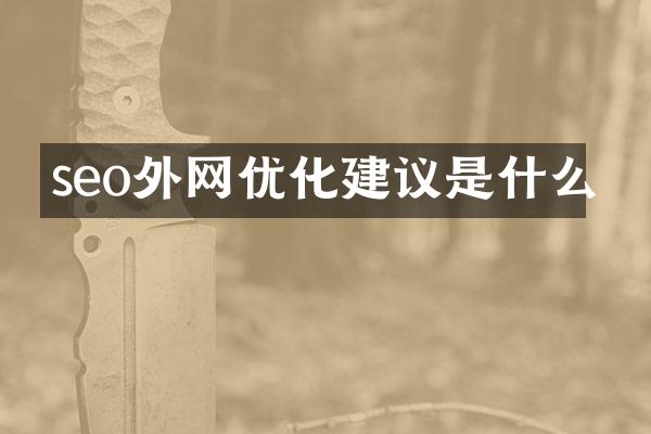 seo外网优化建议是什么