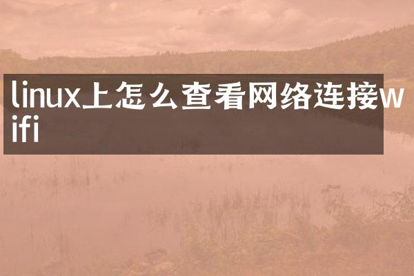 linux上怎么查看网络连接wifi