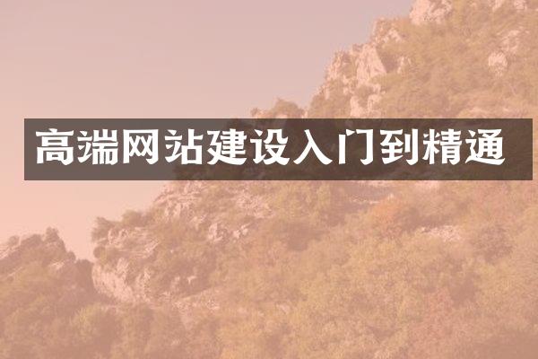 高端网站建设入门到精通